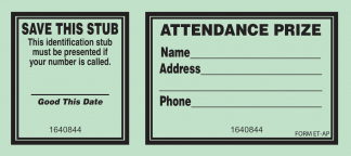 Attendance Prize Tickets